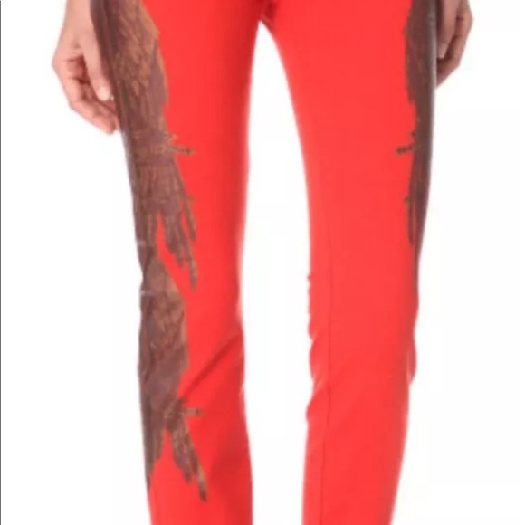 HAUTE HIPPIE RED DENIM SKINNY JEANS PANTS - Picture 7 of 8